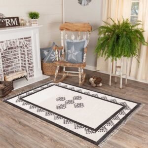 Farmhouse Décor Block Printed Cotton Rug