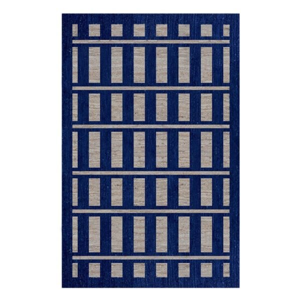 Hand Braided Blue Rug Jute Area Carpet