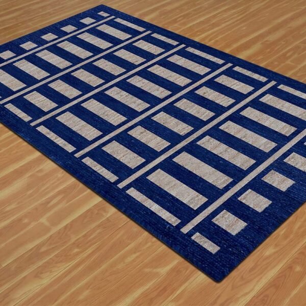Hand Braided Blue Rug Jute Area Carpet - Image 4