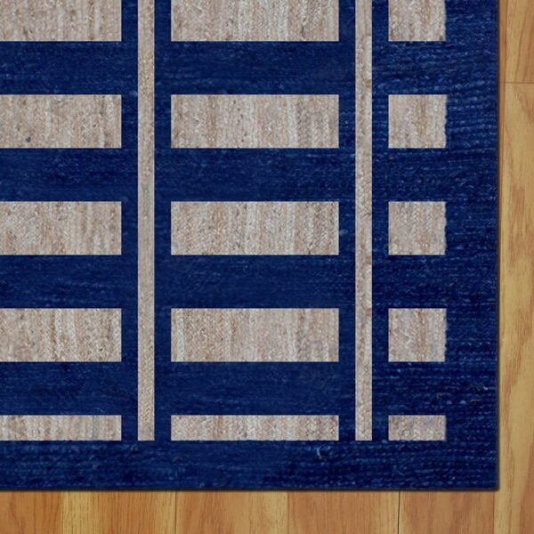 Hand Braided Blue Rug Jute Area Carpet - Image 6