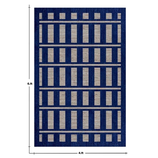 Hand Braided Blue Rug Jute Area Carpet - Image 7