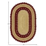 Indian Handmade Geometric Red Jute Area Rug