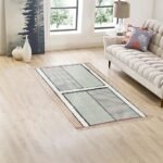Hand Embroidery Cotton Large Area Black Rug