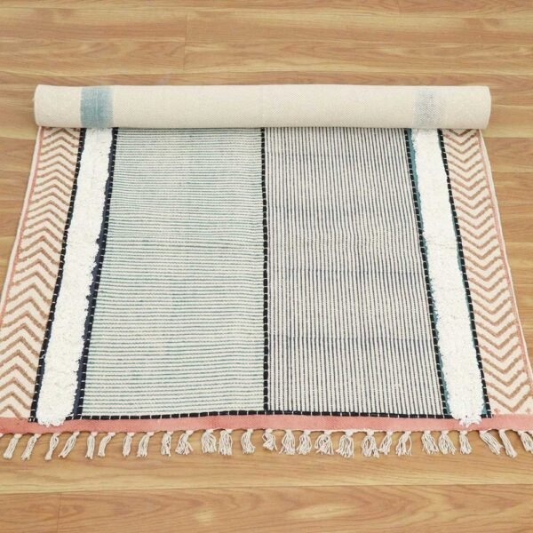 Hand Embroidery Cotton Large Area Black Rug - Image 8