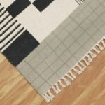 Hand Crafted Black Abstract Cotton Home Decor Rug