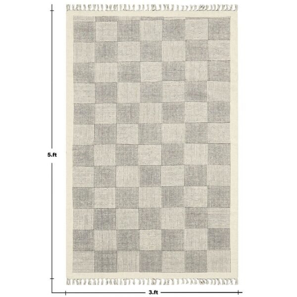 Brown Geometric Handmade Kitchen Area Rug - Image 3