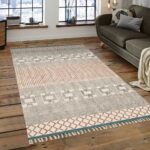 Hand Block Printed Cotton Contemporary Rug