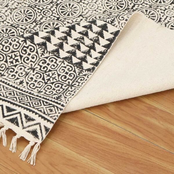Handmade Geometric Black Area Rug - Image 6