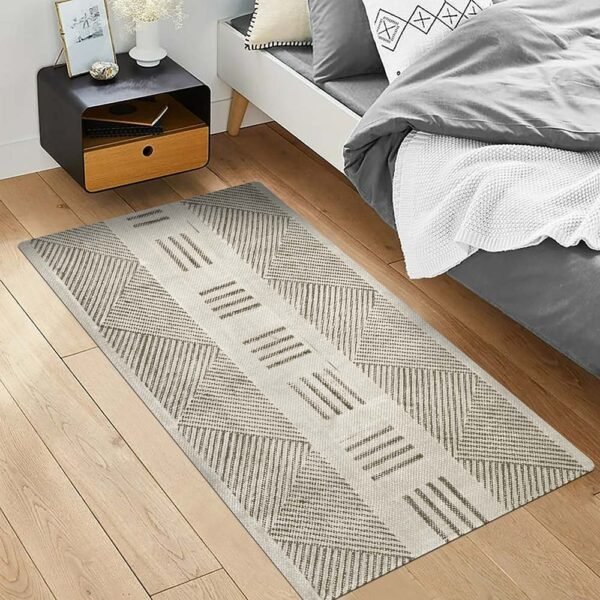 Handmade Gray cotton Interior Decor Rug - Image 2