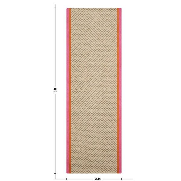 Handmade Striped Cotton Multicolor Area Rug - Image 3