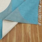 Hand Block Printed Cotton Green Area Rug