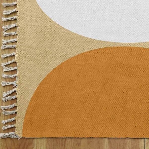 Handmade Printed Cotton Entryway Area Rug - Image 4