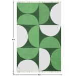 Geometric Handmade Kitchen Area Green Rug