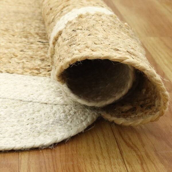 Hand Braided Beige Round Rug - Image 7