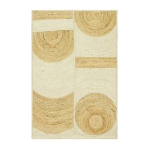 Handmade Ntural Beige Geometric Jute Area Rug