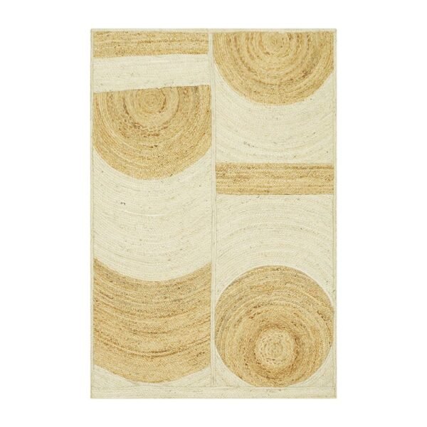 Handmade Ntural Beige Geometric Jute Area Rug