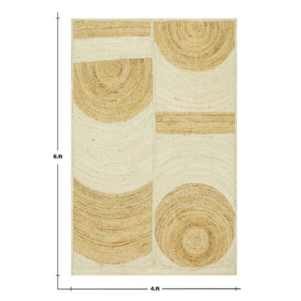 Handmade Ntural Beige Geometric Jute Area Rug - Image 5