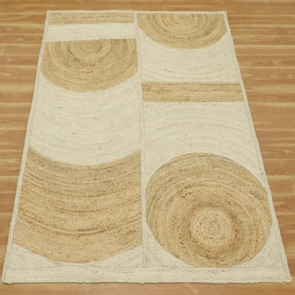 Handmade Ntural Beige Geometric Jute Area Rug - Image 6