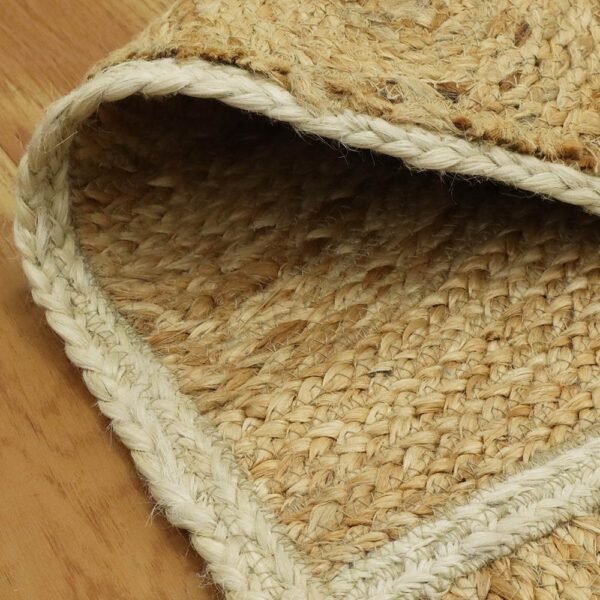 Handmade Ntural Beige Geometric Jute Area Rug - Image 7