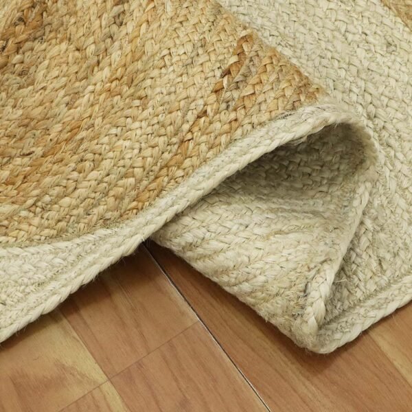 Handmade Ntural Beige Geometric Jute Area Rug - Image 8