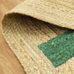 Hand Braided Natural Jute Christmas Tree Green Area Rug