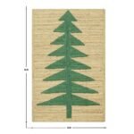 Hand Braided Natural Jute Christmas Tree Green Area Rug