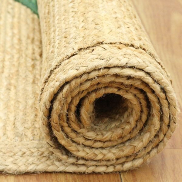 Hand Braided Natural Jute Christmas Tree Green Area Rug - Image 6