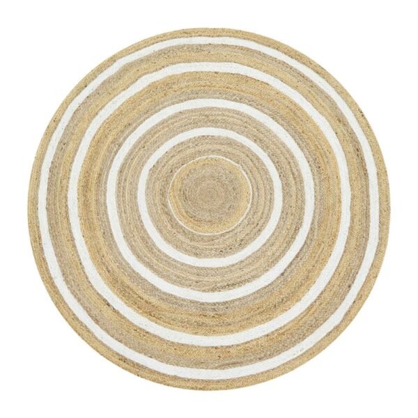 white Jute Rug Striped Hand Braided Area Rug
