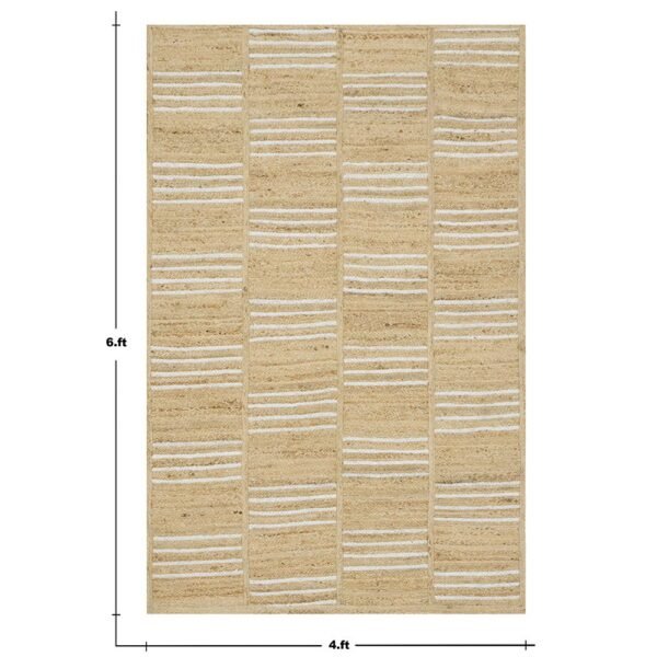 Hand Braided Beige Jute Rug Braided Natural Texture - Image 3