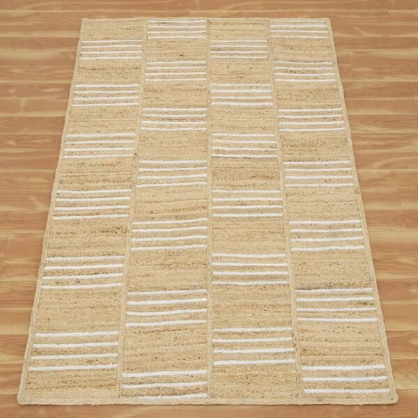 Hand Braided Beige Jute Rug Braided Natural Texture - Image 4