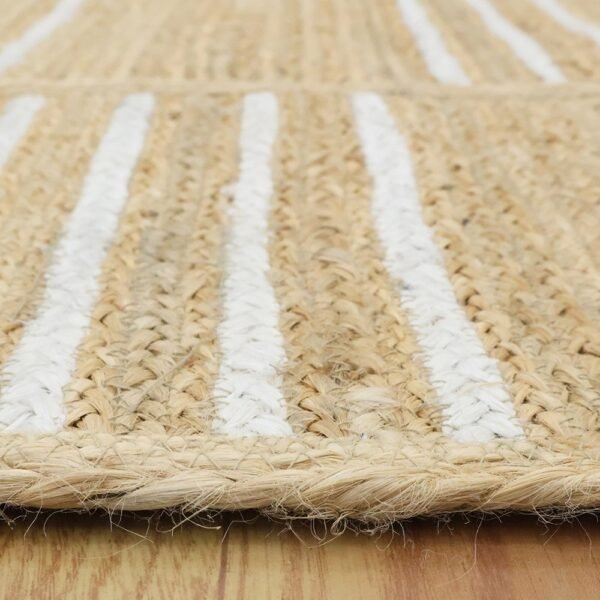 Hand Braided Beige Jute Rug Braided Natural Texture - Image 5