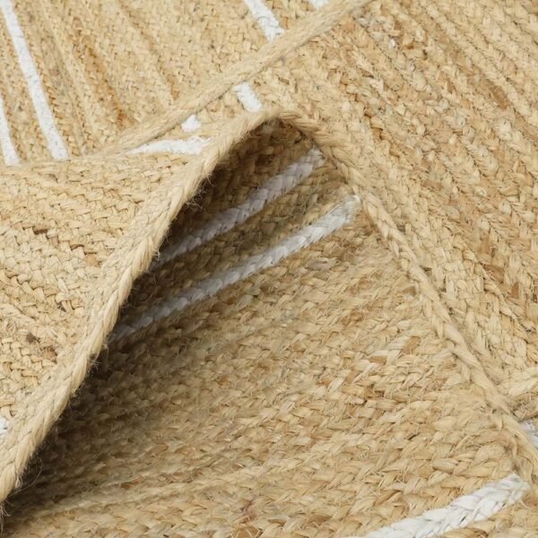 Hand Braided Beige Jute Rug Braided Natural Texture - Image 6