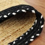 Chindi Cotton Hand Braided Black Stair Steps Mat