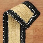 Chindi Cotton Hand Braided Black Stair Steps Mat