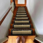 Chindi Cotton Hand Braided Black Stair Steps Mat