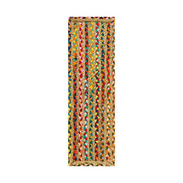 Multicolor Stair Steps Handmade Cotton Chindi Rug