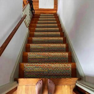 Multicolor Stair Steps Handmade Cotton Chindi Rug