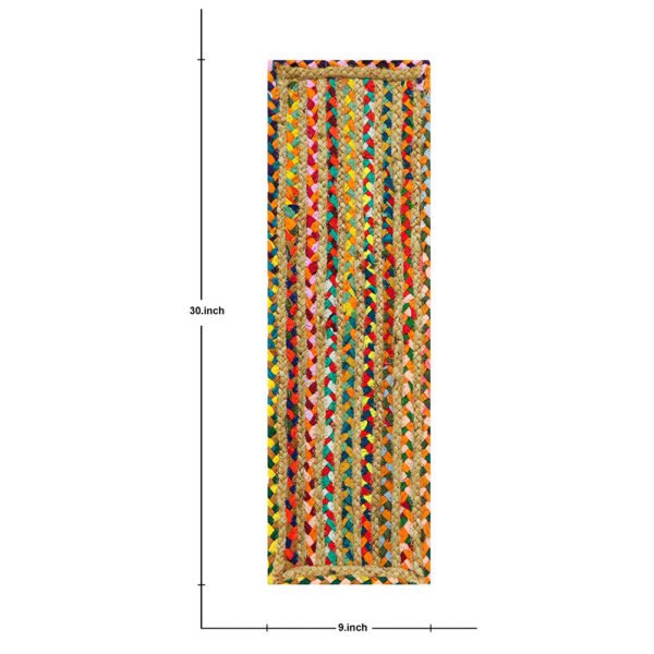 Multicolor Stair Steps Handmade Cotton Chindi Rug - Image 3