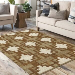 Hand Woven Jute Brown Large Area Rug