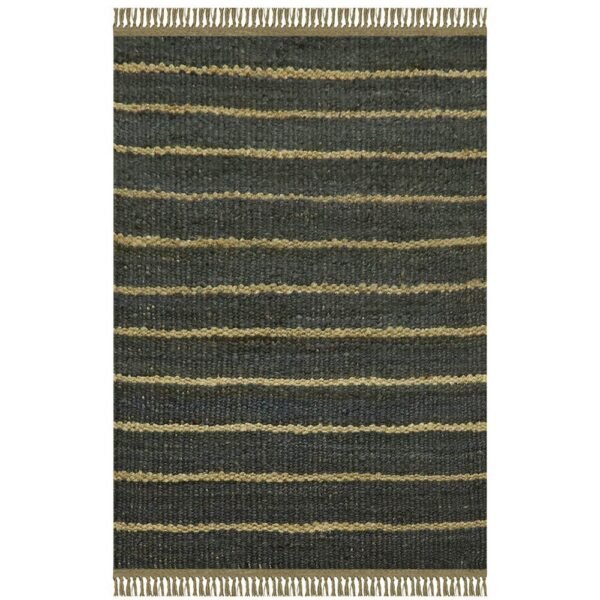 Blue Hand Woven Natural Jute Large Rug
