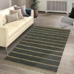 Blue Hand Woven Natural Jute Large Rug