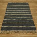 Blue Hand Woven Natural Jute Large Rug