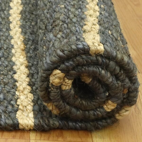 Blue Hand Woven Natural Jute Large Rug - Image 7