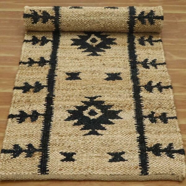 Hand Woven Jute Beautiful Geometric Area Rug - Image 5