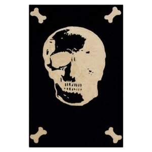 Black Skull Rug Hand Tufted Wool Rug