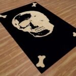 Black Skull Rug Hand Tufted Wool Rug