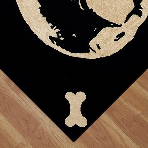 Black Skull Rug Hand Tufted Wool Rug - Image 7