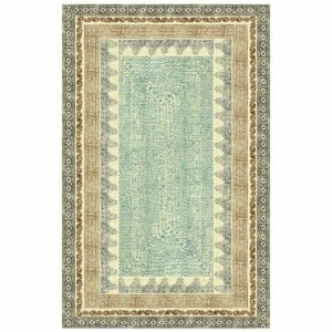 Hand Block Printed Jute Large Area Rug