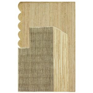 Geometric Rug Hand Block Printed Jute Rug