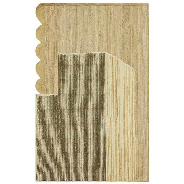 Geometric Rug Hand Block Printed Jute Rug